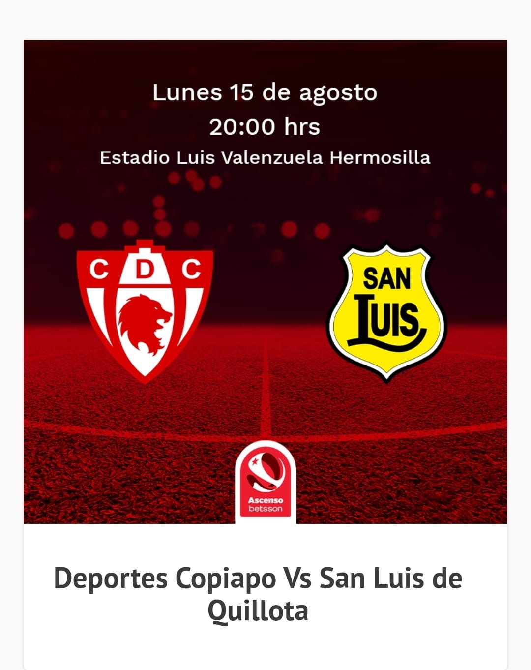 Ya están a la venta las entradas para el importante encuentro entre Deportes Copiapó y San Luis de este lunes