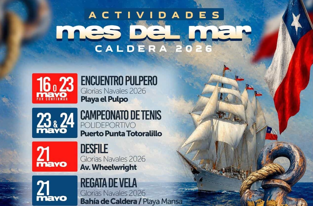 Invitan a vivir el Mes del Mar con deporte y recreación en Caldera