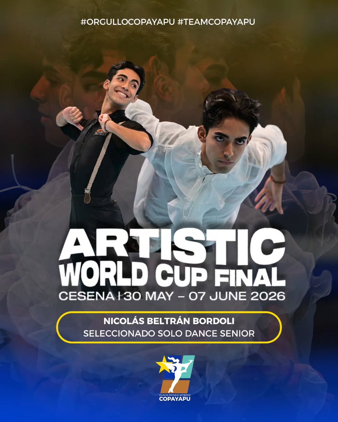 Patinador Artístico Atacameño Nicolás Beltrán representará a Chile en la Final de la Copa del Mundo de la disciplina en Italia