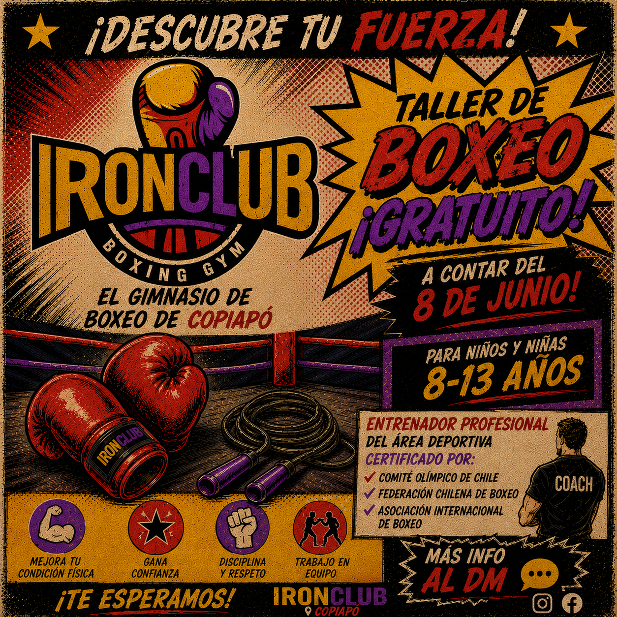 IronClub Boxing Gym impulsará taller gratuito de boxeo infantil en Copiapó