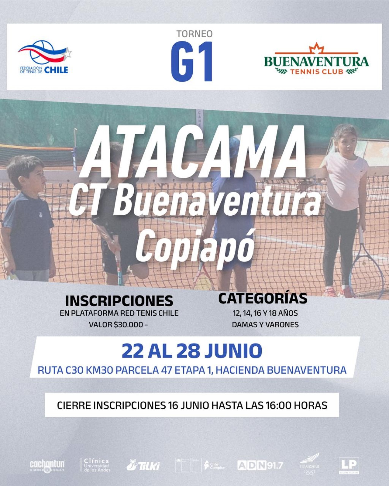 Atacama se prepara para recibir por primera vez un Torneo G1 de Federación de Tenis Chile