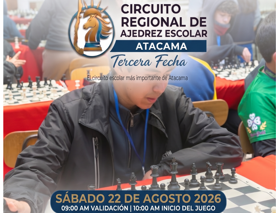 Caldera recibe la tercera fecha del Circuito Regional de Ajedrez Escolar de Atacama 2026