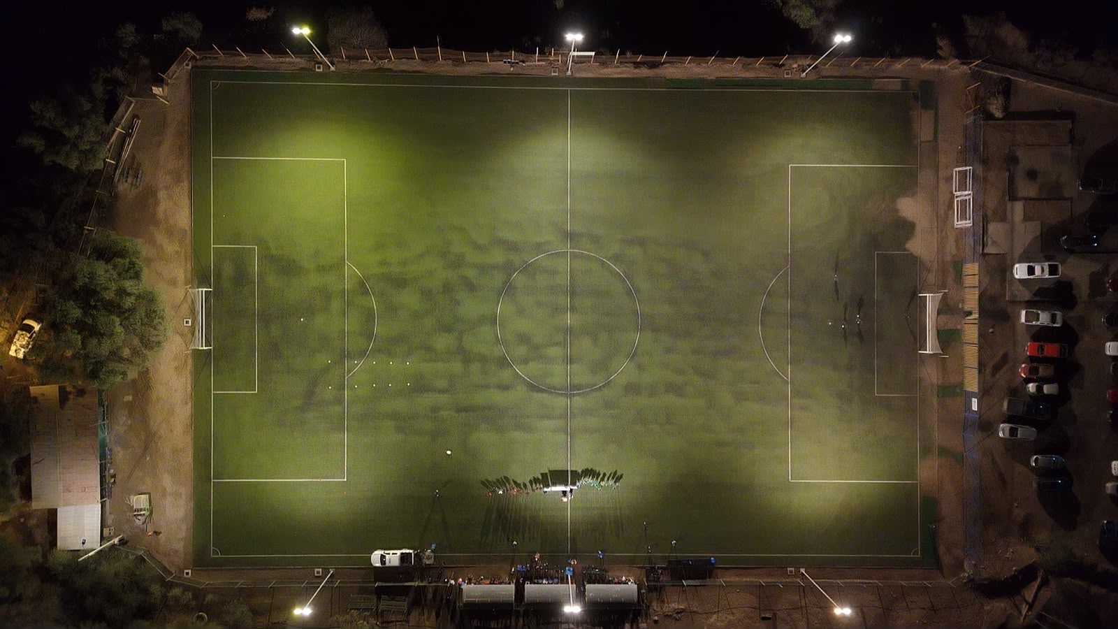 Cancha de Fútbol El Pretil en Copiapó estrena nuevo sistema de iluminación y equipamiento