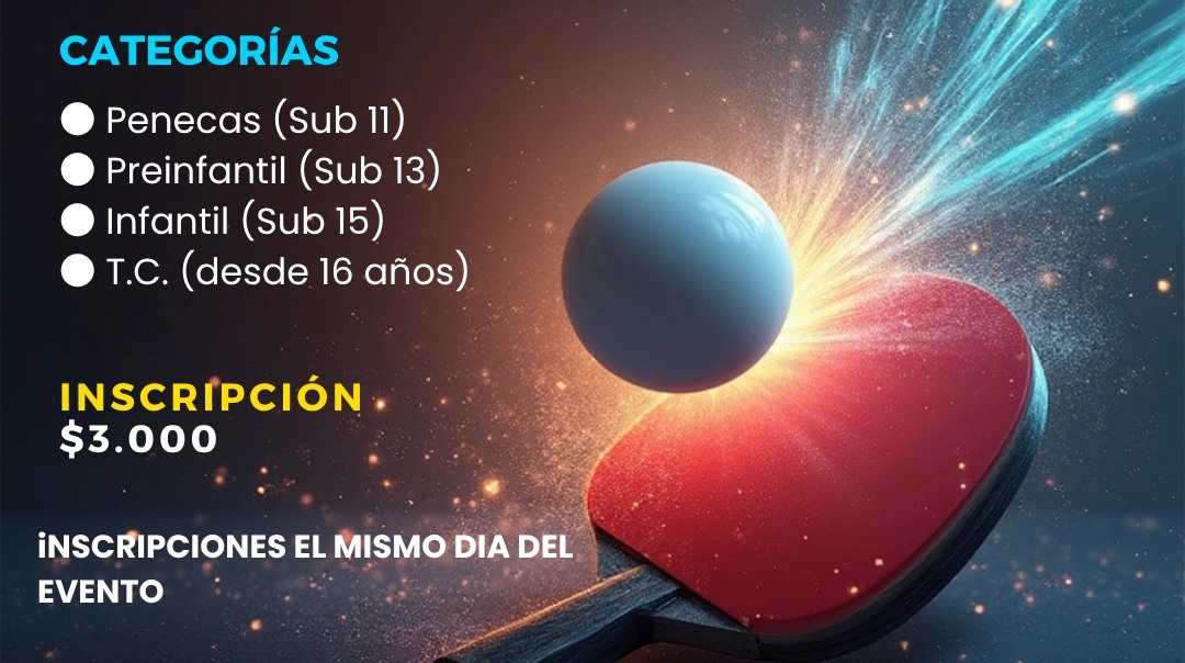 La Liga de Tenis de Mesa Copiapó 2026 reunirá a deportistas de la región este sábado en la capital atacameña