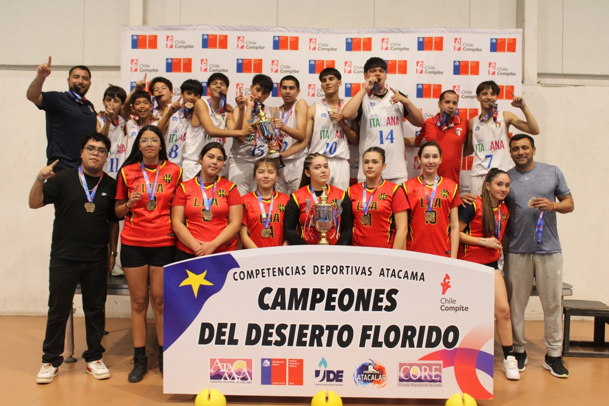 Liceo Diego de Almeida en damas y Scuola Italiana en varones se consagran campeones regionales de Basquetbol Escolar y representarán a Atacama en el Nacional